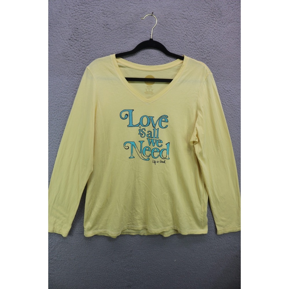 Life is Good Long Sleeve Tee-Size Large/Tall-"Love is All We Need"-BOHO